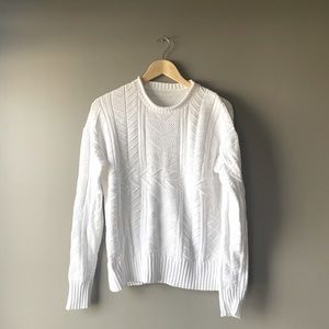Ralph Lauren White Cotton Knit Sweater